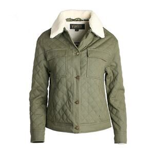 Pendleton Faux Shearling Trim Sidney Barn Coat In Fatigue Green NWT Size Large